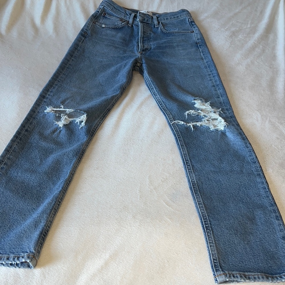 Agolde Riley Distressed Jeans Size 24 - Picture 2 of 16